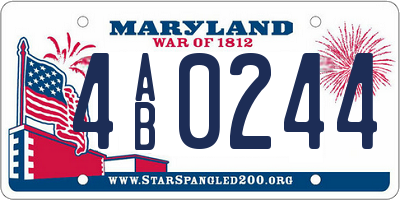 MD license plate 4AB0244