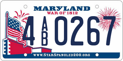 MD license plate 4AB0267