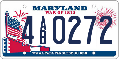MD license plate 4AB0272