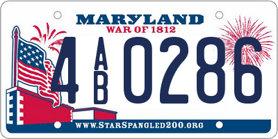 MD license plate 4AB0286