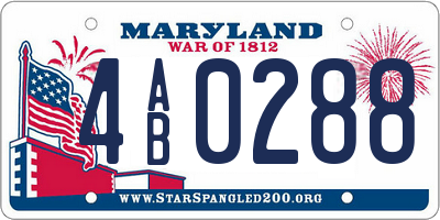 MD license plate 4AB0288