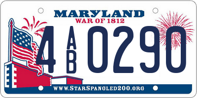 MD license plate 4AB0290