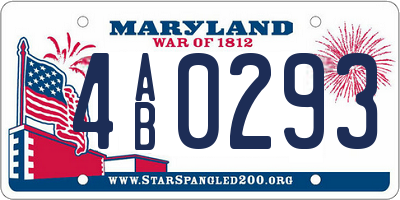 MD license plate 4AB0293