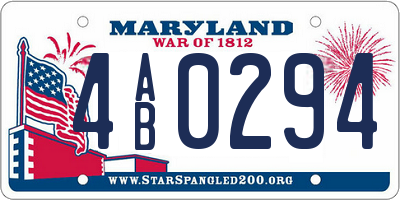 MD license plate 4AB0294