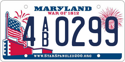 MD license plate 4AB0299