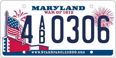 MD license plate 4AB0306