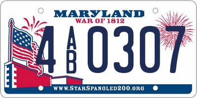 MD license plate 4AB0307
