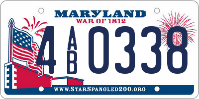MD license plate 4AB0338