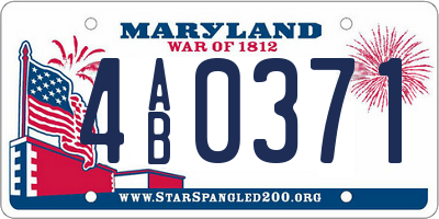 MD license plate 4AB0371