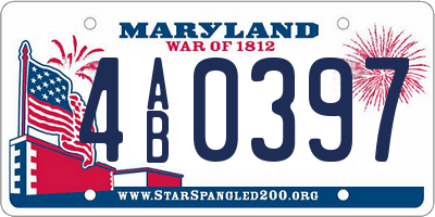MD license plate 4AB0397