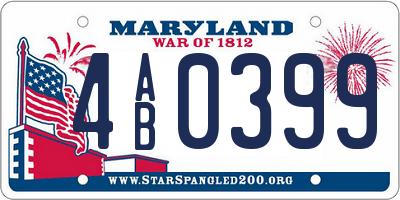 MD license plate 4AB0399