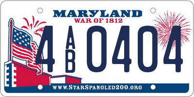 MD license plate 4AB0404