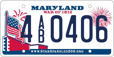 MD license plate 4AB0406