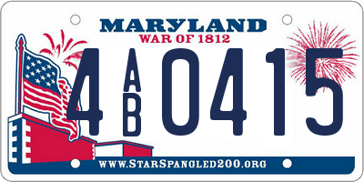 MD license plate 4AB0415