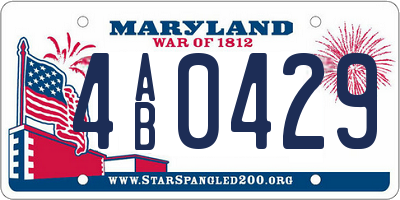 MD license plate 4AB0429
