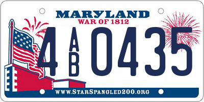 MD license plate 4AB0435