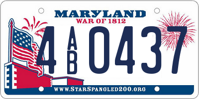 MD license plate 4AB0437