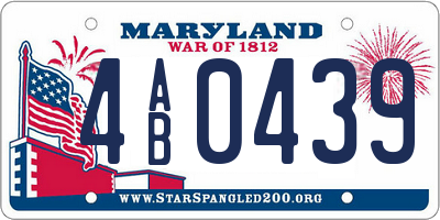 MD license plate 4AB0439