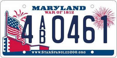 MD license plate 4AB0461