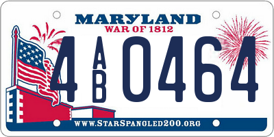 MD license plate 4AB0464