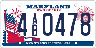 MD license plate 4AB0478