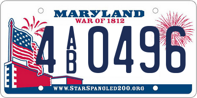 MD license plate 4AB0496