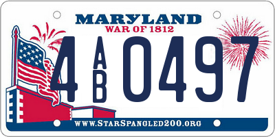 MD license plate 4AB0497