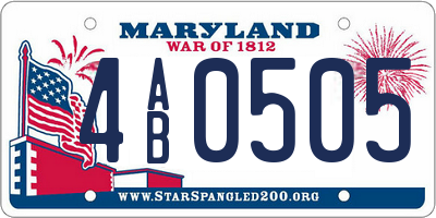 MD license plate 4AB0505