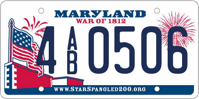 MD license plate 4AB0506