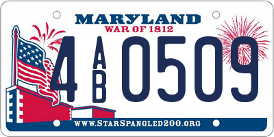 MD license plate 4AB0509