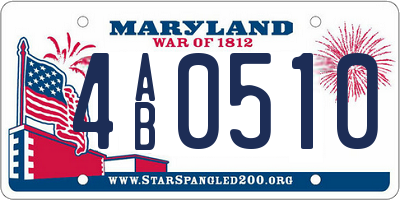 MD license plate 4AB0510