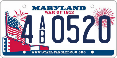MD license plate 4AB0520