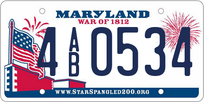 MD license plate 4AB0534