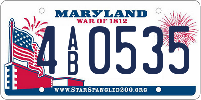 MD license plate 4AB0535
