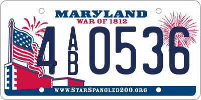 MD license plate 4AB0536