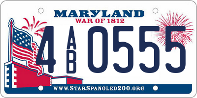 MD license plate 4AB0555