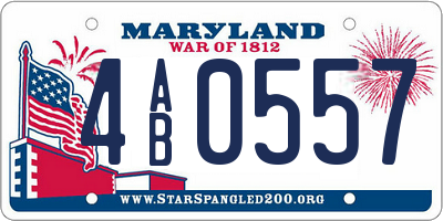 MD license plate 4AB0557