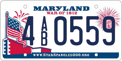 MD license plate 4AB0559
