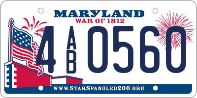 MD license plate 4AB0560