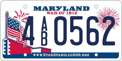 MD license plate 4AB0562