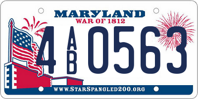MD license plate 4AB0563