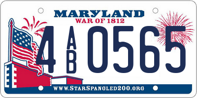 MD license plate 4AB0565