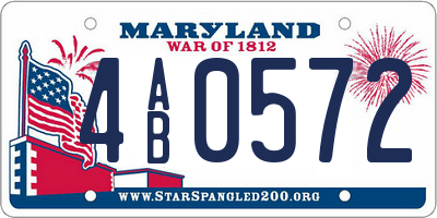 MD license plate 4AB0572