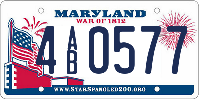 MD license plate 4AB0577