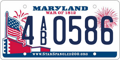 MD license plate 4AB0586