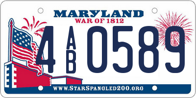 MD license plate 4AB0589