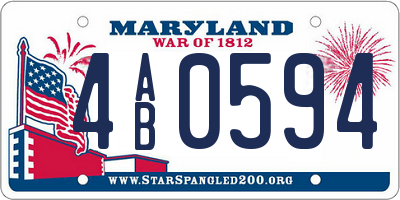MD license plate 4AB0594