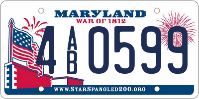 MD license plate 4AB0599