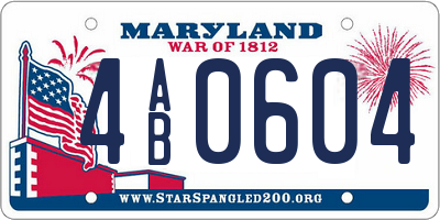MD license plate 4AB0604