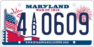 MD license plate 4AB0609